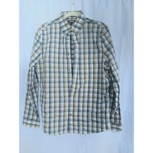 Express Mens Medium‎ Gray Plaid Long Sleeved Shirt